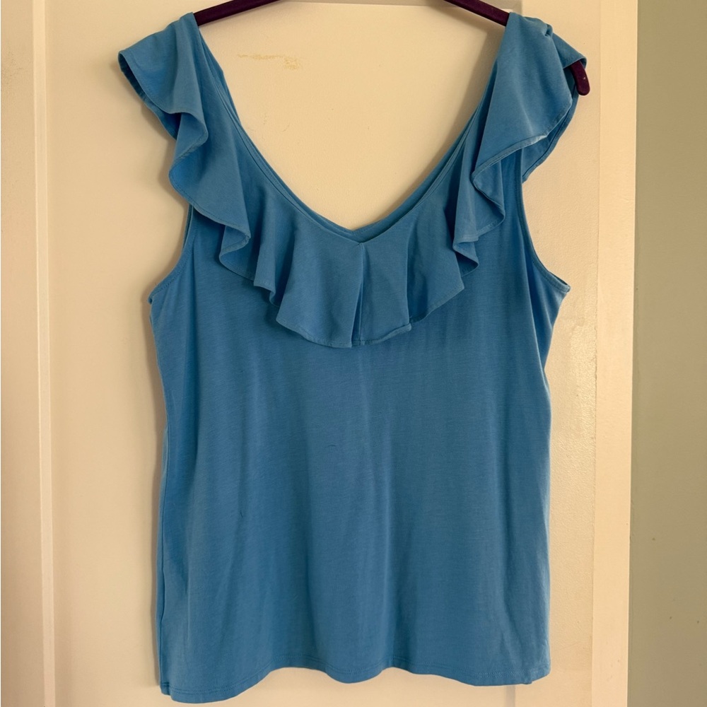 Lilly Pulitzer Alessa Top V-Neck Ruffle Top Size Medium